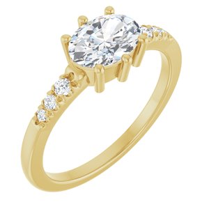18K Yellow Gold 7.5x5.5 mm Oval Ring Mounting
