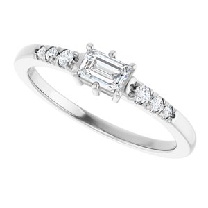 Continuum Sterling Silver 4.5x3 mm Emerald Ring Mounting – image 8
