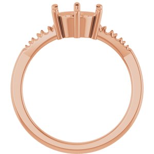 14K Rose Gold 7.4 mm Round Ring Mounting – image 4