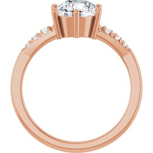 18K Rose Gold 7.4 mm Round Ring Mounting – image 3