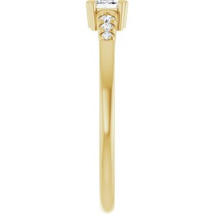 14K Yellow Gold 4.5x3 mm Emerald Ring Mounting – image 7