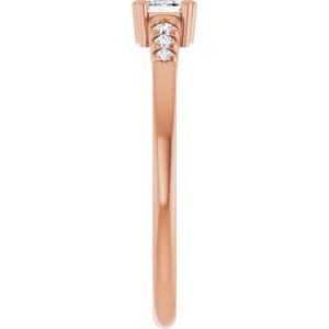 18K Rose Gold 4.5x3 mm Emerald Ring Mounting – image 7