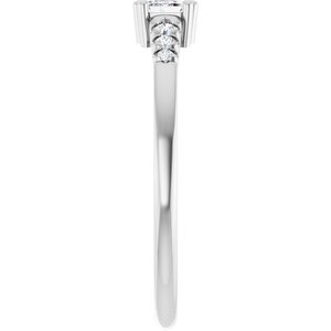 Platinum 4.5x3 mm Emerald Ring Mounting – image 7