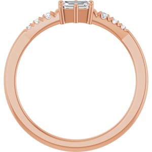 10K Rose Gold 4.5x3 mm Emerald Ring Mounting – image 3