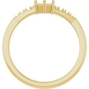 18K Yellow Gold 4.5x3 mm Emerald Ring Mounting – image 4
