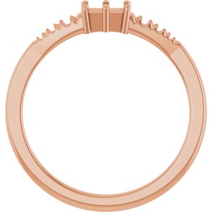 10K Rose Gold 4.5x3 mm Emerald Ring Mounting – image 4