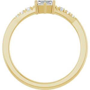 14K Yellow Gold 4.5x3 mm Emerald Ring Mounting – image 3