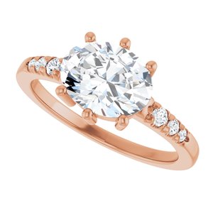 18K Rose Gold 9x7 mm Oval Ring Mounting – image 8