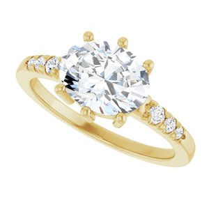 14K Yellow Gold 9x7 mm Oval Ring Mounting – image 8