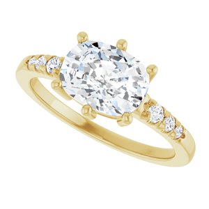 18K Yellow Gold 8.5x6.5 mm Elongated Cushion Ring Mounting – image 8
