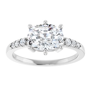 Platinum 8.5x6.5 mm Elongated Cushion Ring Mounting – image 5
