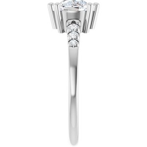 14K X1 White Gold 8.5x6.5 mm Elongated Cushion Ring Mounting – image 7