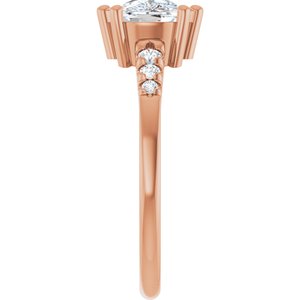 18K Rose Gold 8.5x6.5 mm Elongated Cushion Ring Mounting – image 7