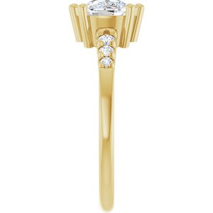 14K Yellow Gold 8.5x6.5 mm Elongated Cushion Ring Mounting – image 7