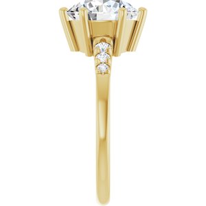18K Yellow Gold 9 mm Round Ring Mounting – image 7