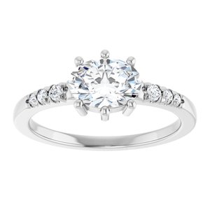 Continuum Sterling Silver 7.5x5.5 mm Oval Ring Mounting – image 5