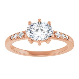 18K Rose Gold 7.5x5.5 mm Oval Ring Mounting – image 5
