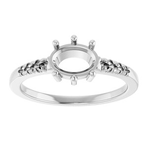 18K White Gold 7.5x5.5 mm Oval Ring Mounting – image 6