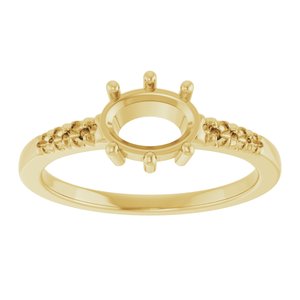 14K Yellow Gold 7.5x5.5 mm Oval Ring Mounting – image 6