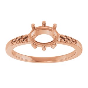 14K Rose Gold 7.5x5.5 mm Oval Ring Mounting – image 6