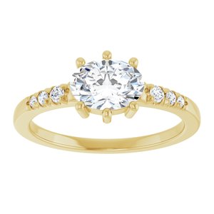 10K Yellow Gold 7.5x5.5 mm Oval Ring Mounting – image 5