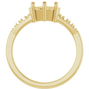 14K Yellow Gold 9x7 mm Oval Ring Mounting – image 4