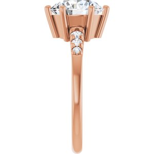18K Rose Gold 8.8 mm Round Ring Mounting – image 7