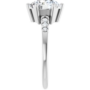 14K White Gold 8.8 mm Round Ring Mounting – image 7
