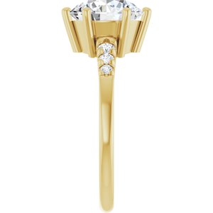 14K Yellow Gold 8.8 mm Round Ring Mounting – image 7