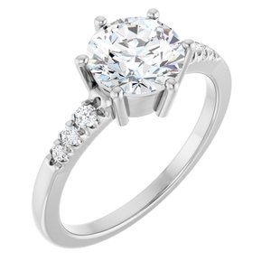 Continuum Sterling Silver 7.4 mm Round Ring Mounting