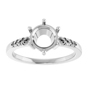 Sterling Silver 7.4 mm Round Ring Mounting – image 6