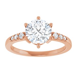14K Rose Gold 7.4 mm Round Ring Mounting – image 5