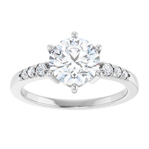 Sterling Silver 7.4 mm Round Ring Mounting – image 5