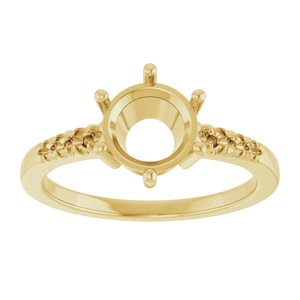 10K Yellow Gold 7.4 mm Round Ring Mounting – image 6