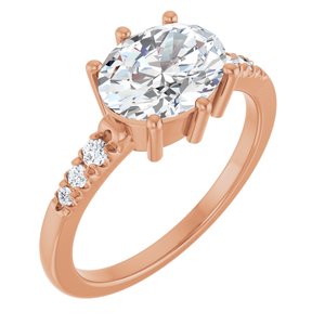 18K Rose Gold 9x7 mm Oval Ring Mounting