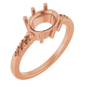18K Rose Gold 9x7 mm Oval Ring Mounting – image 2