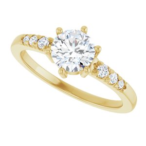 10K Yellow Gold 6 mm Round Ring Mounting – image 8