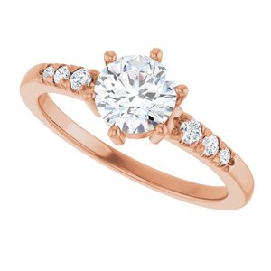 18K Rose Gold 6 mm Round Ring Mounting – image 8
