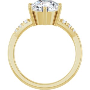 10K Yellow Gold 9 mm Round Ring Mounting – image 3
