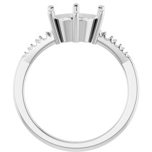 14K White Gold 9 mm Round Ring Mounting – image 4