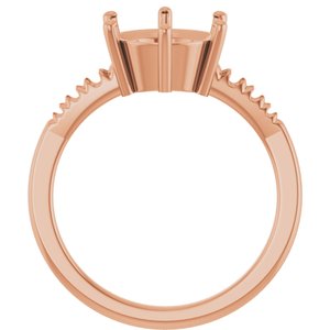 14K Rose Gold 9 mm Round Ring Mounting – image 4