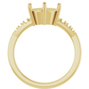 10K Yellow Gold 9 mm Round Ring Mounting – image 4