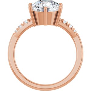14K Rose Gold 9 mm Round Ring Mounting – image 3