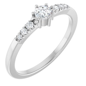18K White Gold 3.5 mm Round Ring Mounting