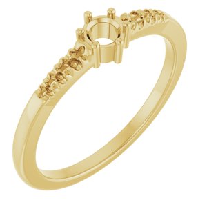 10K Yellow Gold 3.5 mm Round Ring Mounting – image 2