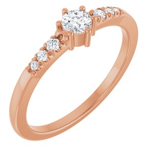 14K Rose Gold 3.5 mm Round Ring Mounting