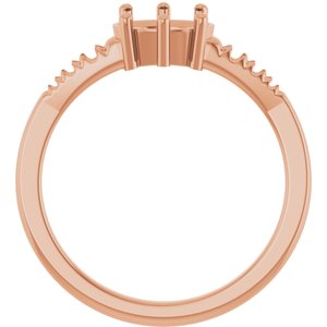 14K Rose Gold 7.5x5.5 mm Oval Ring Mounting – image 4