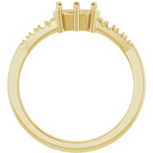 10K Yellow Gold 7.5x5.5 mm Oval Ring Mounting – image 4