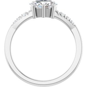 10K White Gold 7.5x5.5 mm Oval Ring Mounting – image 3