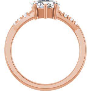 18K Rose Gold 7.5x5.5 mm Oval Ring Mounting – image 3
